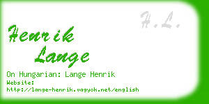 henrik lange business card